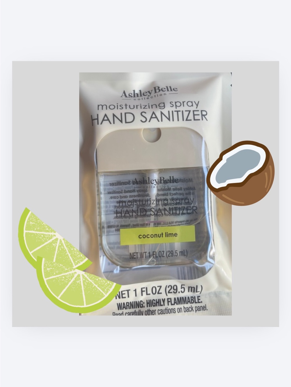 Coconut Lime Moisturizing Spray Hand Sanitizer Ashley Belle viral summer rare 🔥💕